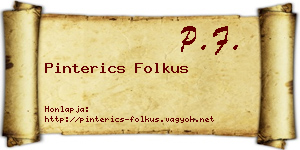 Pinterics Folkus névjegykártya
